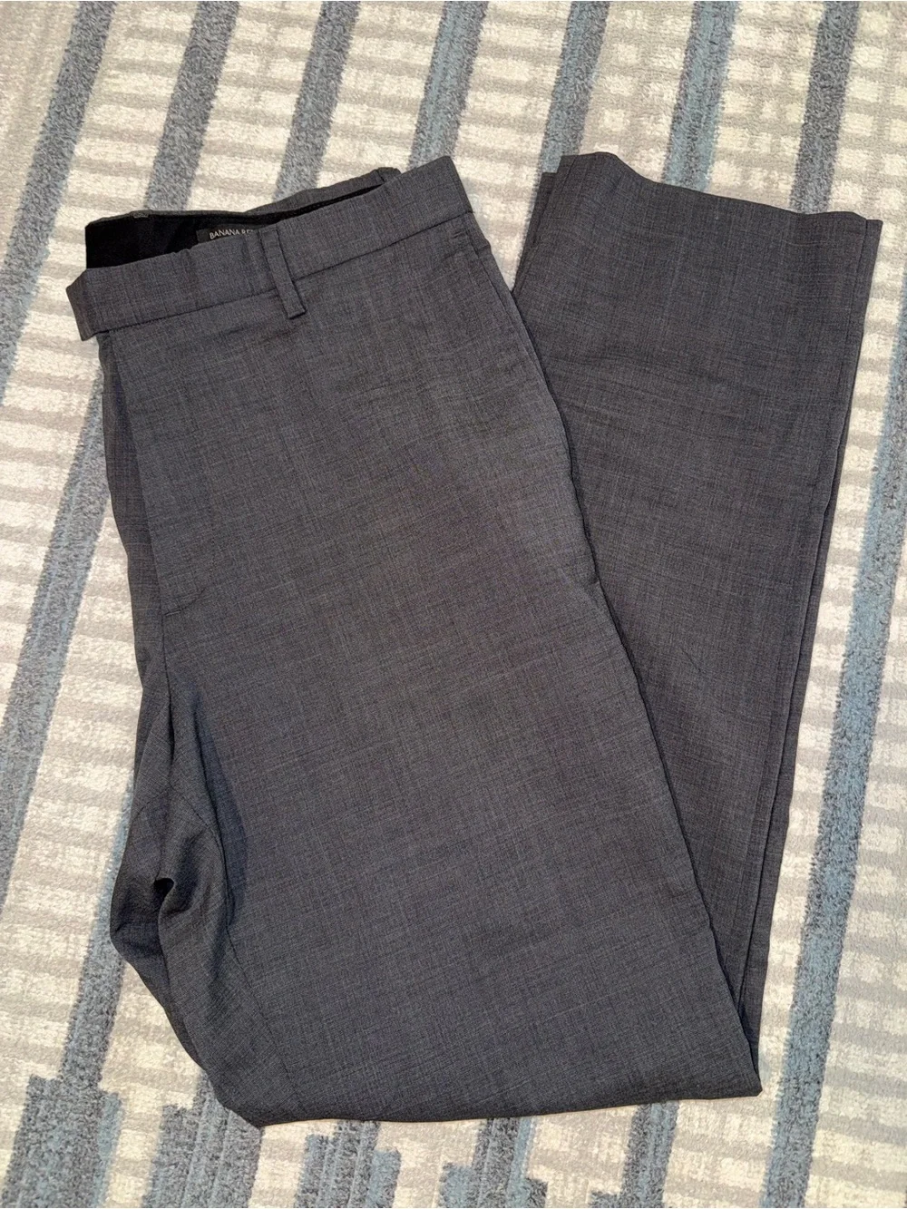 Banana Republic Men's Charcoal Slim Fit Wool Dress Pants 36x34 Straight Leg